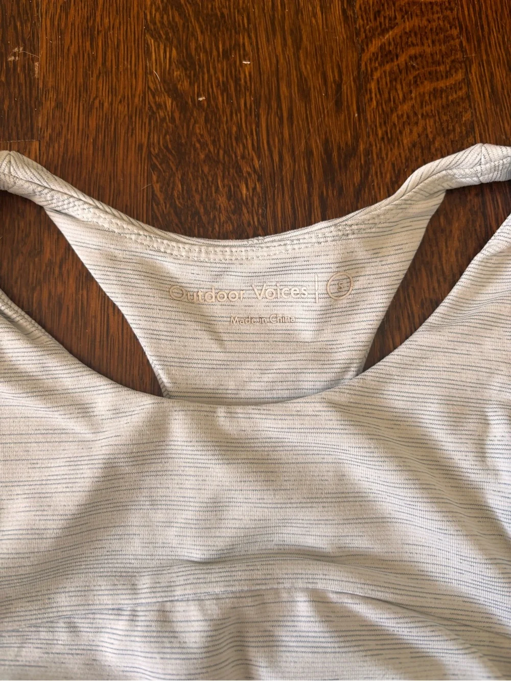 Outdoor Voices Light Blue Heather Leggings & Sports Bra Set